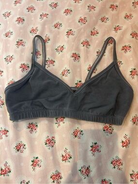 S Blue Canoe Organic Cotton Bralette | Custom Hand-Dyed Blue Gray One of a Kind